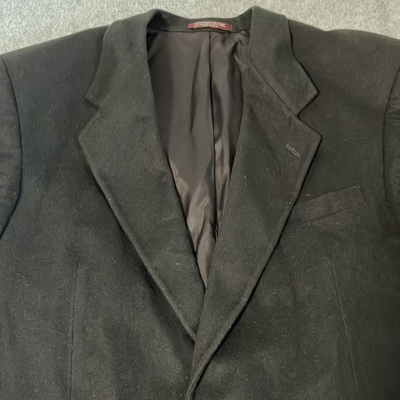 Vintage Evan Picone Cashmere Blazer Sport Coat Mens Size 42R Black Two Button - Picture 11 of 13